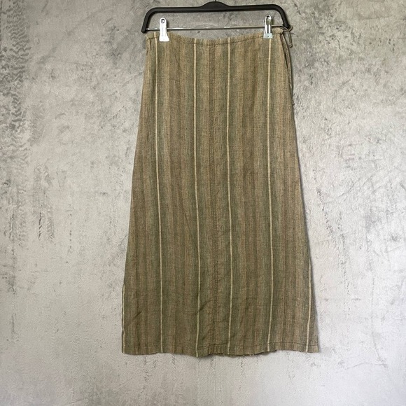 Weekend Max Mara Dresses & Skirts - Weekend Max Mara Women's 100% Linen Striped A-Line Skirt Size 2 Made in Italy